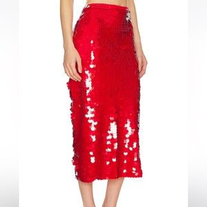 Night Rider Midi Skirt, Crimson Medium